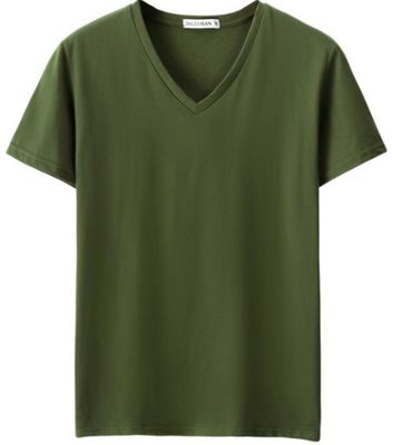 Custom Made Printed Or Embroidery V Neck T Shirts In Cotton Material
