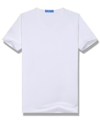 Custom Made Printed Or Embroidery V Neck T Shirts In Cotton Material