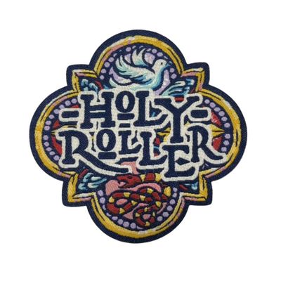 Custom Shape Polyester Decoration Woven Fabric Patches On Bags Hats