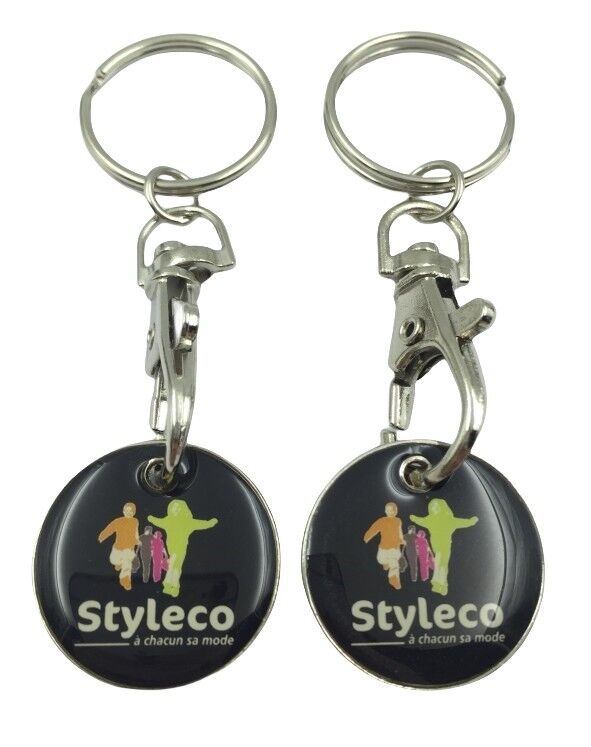 Custom Made Epoxy Dome Trolley Tokens With Customized Design And Logo